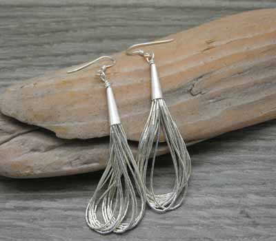 Native American Earrings liquid Silver A